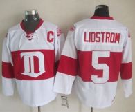 Detroit Red Wings -5 Nicklas Lidstrom White Winter Classic CCM Throwback Stitched NHL Jersey