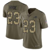 Nike Bills -23 Micah Hyde Olive Camo Stitched NFL Limited 2017 Salute To Service Jersey