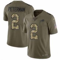 Nike Bills -2 Nathan Peterman Olive Camo Stitched NFL Limited 2017 Salute To Service Jersey