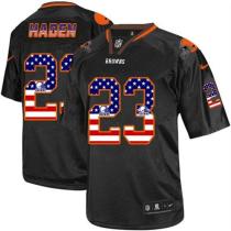 Nike Cleveland Browns -23 Joe Haden Black Men's Stitched NFL Elite USA Flag Fashion Jersey