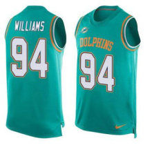 Nike Miami Dolphins -94 Mario Williams Aqua Green Team Color Stitched NFL Limited Tank Top Jersey