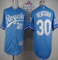 Kansas City Royals -30 Yordano Ventura Light Blue 1985 Turn Back The Clock W 2015 World Series Patch