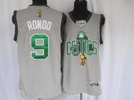 Boston Celtics -9 Rajon Rondo Stitched Grey 2010 Finals Commemorative NBA Jersey