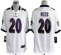 Nike Ravens -20 Ed Reed White Stitched NFL Game Jersey
