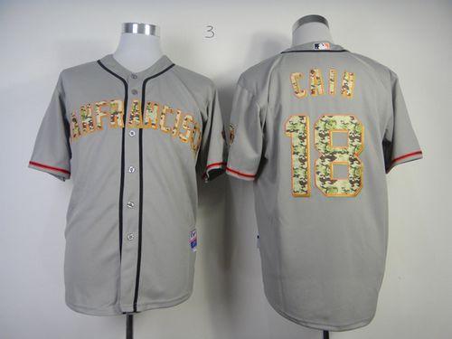 San Francisco Giants #18 Matt Cain Grey USMC Cool Base Stitched MLB Jersey