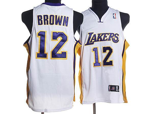 Los Angeles Lakers -12 Shannon Brown Stitched White NBA Jersey