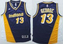 Indiana Pacers -13 Paul George Navy Blue Yellow Throwback Stitched NBA Jersey