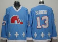 Nordiques -13 Mats Sundin Light Blue CCM Throwback Stitched NHL Jersey