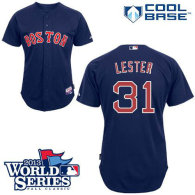 Boston Red Sox #31 Jon Lester Dark Blue Cool Base 2013 World Series Patch Stitched MLB Jersey
