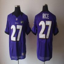 Nike Ravens -27 Ray Rice Purple Team Color With Art Patch Stitched NFL Elite Jersey