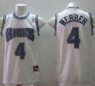 Sacramento Kings -4 Chris Webber White Home Throwback Stitched NBA Jersey
