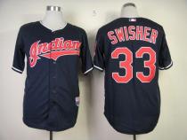 Cleveland Indians -33 Nick Swisher Navy Blue Cool Base Stitched MLB Jersey