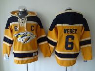 Nashville Predators -6 Shea Weber Yellow Sawyer Hooded Sweatshirt Stitched NHL Jersey