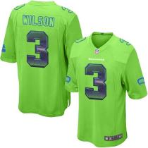 Nike Seahawks -3 Russell Wilson Green Alternate Stitched NFL Limited Strobe Jersey