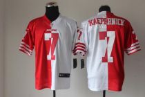 Nike San Francisco 49ers -7 Colin Kaepernick Red White Mens Stitched NFL Elite Split Jersey