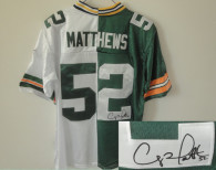 Nike Green Bay Packers #52 Clay Matthews White Green Men's Stitched NFL Autographed Elite Split Jers