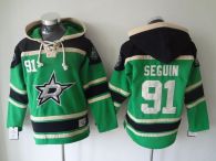 Dallas Stars -91 Tyler Seguin Green Sawyer Hooded Sweatshirt Stitched NHL Jersey