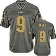 Nike New Orleans Saints #9 Drew Brees Grey Men's Stitched NFL Elite Vapor Jersey