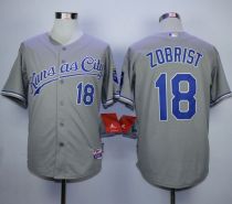 Kansas City Royals -18 Ben Zobrist Grey Cool Base Stitched MLB Jersey