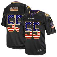 Nike Minnesota Vikings #55 Anthony Barr Black Men's Stitched NFL Elite USA Flag Fashion Jersey