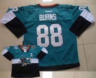 San Jose Sharks -88 Brent Burns Teal Black 2015 Stadium Series Stitched NHL Jersey