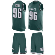 Eagles -96 Bennie Logan Midnight Green Team Color Stitched NFL Limited Tank Top Suit Jersey