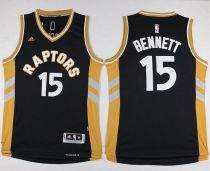 Toronto Raptors -15 Anthony Bennett Black Gold Stitched NBA Jersey