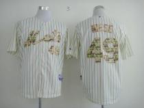 New York Mets -49 Jon Niese Cream Blue Strip  USMC Cool Base Stitched MLB Jersey