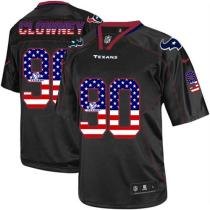 Nike Houston Texans #90 Jadeveon Clowney Black Men's Stitched NFL Elite USA Flag Fashion Jersey
