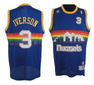 Denver Nuggets -3 Allen Iverson Light Blue Throwback Stitched NBA Jersey