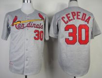 Mitchell And Ness 1967 St Louis Cardinals #30 Orlando Cepeda Grey Throwback Stitched MLB Jersey