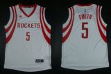 Revolution 30 Houston Rockets -5 Josh Smith White Road Stitched NBA Jersey