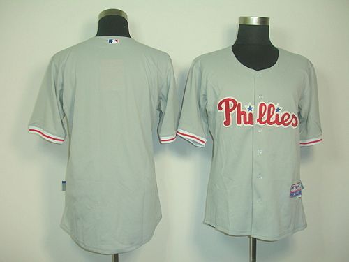 Philadelphia Phillies Blank Grey Cool Base Stitched MLB Jersey