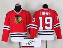 Chicago Blackhawks -19 Jonathan Toews Red Autographed Stitched NHL Jersey