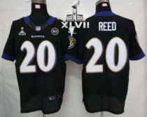 Nike Ravens -20 Ed Reed Black Alternate Super Bowl XLVII Stitched NFL Elite Jersey