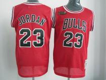 Mitchell And Ness Chicago Bulls -23 Michael Jordan Red With Finals Patch Stitched NBA Throwback Jers