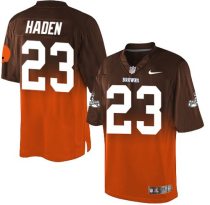 Nike Browns -23 Joe Haden Brown Orange Stitched NFL Elite Fadeaway Fashion Jersey