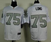 Nike Oakland Raiders #75 Howie Long White Silver No Men's Stitched NFL Elite Jersey