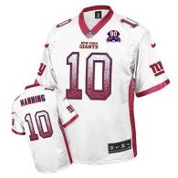 Nike New York Giants #10 Eli Manning White With 1925-2014 Season Patch Men's Stitched NFL Elite Drif