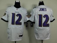 Nike Ravens -12 Jacoby Jones White Men's Stitched NFL New Elite Jersey