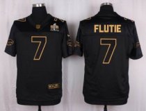 Nike Buffalo Bills -7 Doug Flutie Black Stitched NFL Elite Pro Line Gold Collection Jersey