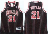 Chicago Bulls -21 Jimmy Butler Black Red Strip Stitched NBA Jersey