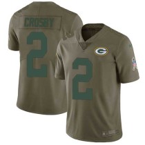 Nike Packers -2 Mason Crosby Olive Stitched NFL Limited 2017 Salute To Service Jersey