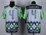 Nike Seattle Seahawks #4 Steven Hauschka Grey Men‘s Stitched NFL Elite Noble Fashion Jersey