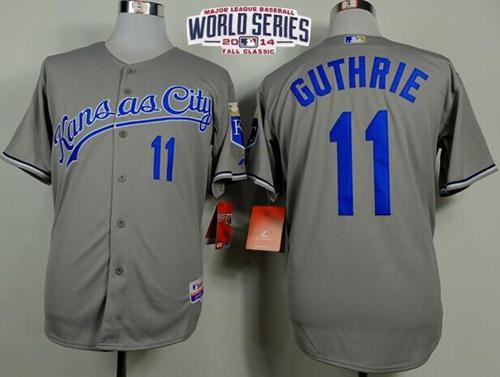Kansas City Royals -11 Jeremy Guthrie Grey Cool Base W 2014 World Series Patch Stitched MLB Jersey