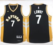 Toronto Raptors -7 Kyle Lowry Black Gold Stitched NBA Jersey