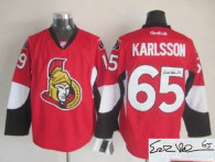 Autographed Ottawa Senators -65 Erik Karlsson Red Home Stitched NHL Jersey