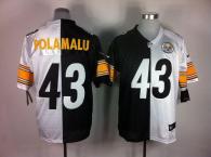 Nike Pittsburgh Steelers #43 Troy Polamalu White Black Men's Stitched NFL Elite Split Jersey