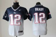 Nike New England Patriots -12 Tom Brady Navy Blue Grey Mens Stitched NFL Elite Fadeaway Fashion Jers