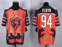 Nike Bears -94 Leonard Floyd Orange Stitched NFL Elite Noble Fashion Jersey